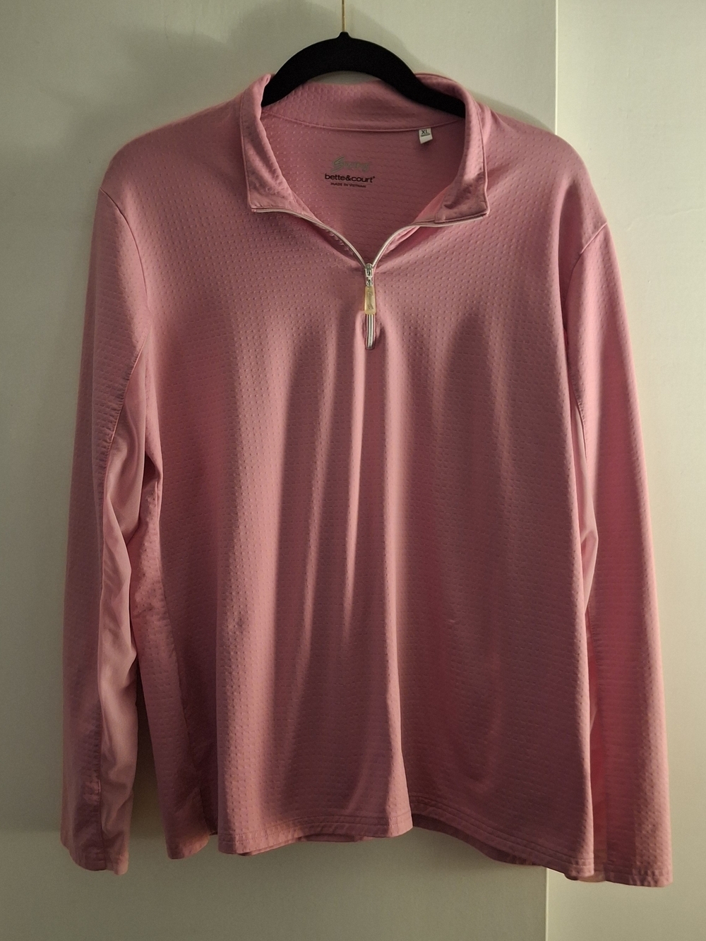 Bette & Court Women's Pink Quarter-Zip Performance Top